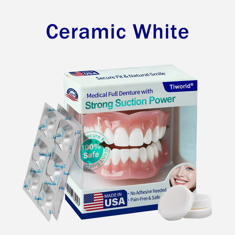 𝑇𝑖𝑤𝑜𝑟𝑙𝑑® Medical Full Denture with Strong Suction ✅ Made and Shipped from the USA👑