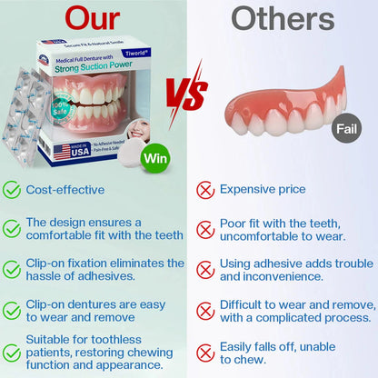 𝑇𝑖𝑤𝑜𝑟𝑙𝑑® Medical Full Denture with Strong Suction ✅ Made and Shipped from the USA👑