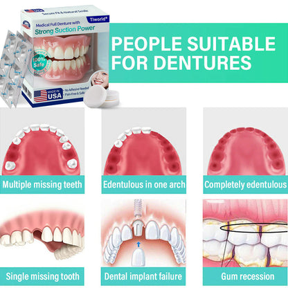 𝑇𝑖𝑤𝑜𝑟𝑙𝑑® Medical Full Denture with Strong Suction ✅ Made and Shipped from the USA👑